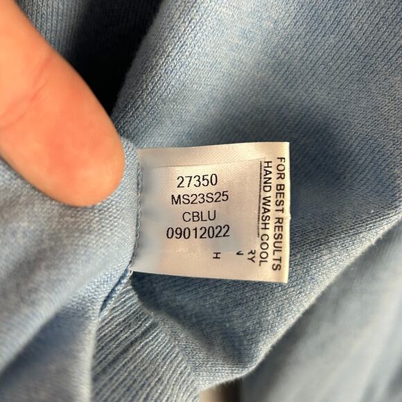 Peter Millar Crest 1/4 Zip Pullover Sweater Light Blue MS23S25 Men's Size XL - Picture 10 of 11